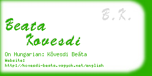 beata kovesdi business card